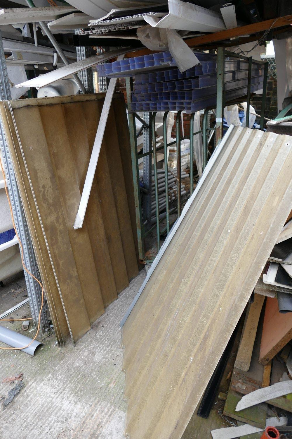 Six Fiberglass used roofing sheets(6) - Image 2 of 2