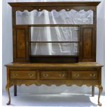 20th Century Georgian style dresser with three drawers,