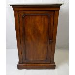 Late Victorian bed side cabinet with marble top (77cm height x 45cm width x 51cm depth)