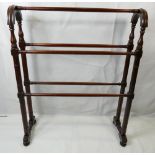 Late Victorian mahogany towel rail (86cm height x 69cm width)