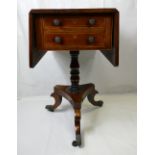 Early 19th Century two drawer inlaid Pembroke table (32cm width x 53cm length x 72cm height)