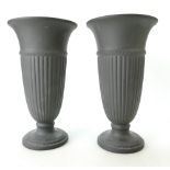 Pair of Wedgwood black basalt vases, Eng