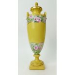 Mintons two handled vase and cover handp