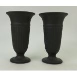 Pair of Wedgwood black basalt vases, Eng