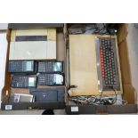 A collection of Hi End calculators including Casio Class Pad 300, Cassiopeia CR-A10, Casio CFX9850G.