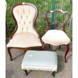 reproduction mahogany ladies chair,