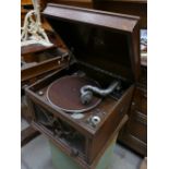 His Masters Voice - Ridgeway Hanley Oak cased gramophone