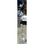 Modern chrome and glass 6 bulbed standard lamp