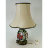 Moorcroft Poppies patterned lamp base & shade(total height 46cm)