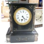 Slate/ stone mantle clock: (pendulum missing)