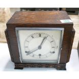 Oak cased John Pass: branded mantle clock