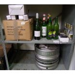 Small Keg of Pale Ale: Odyssey Brew Company together with white wine, juice , electric lunch box ,