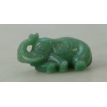 Small green jade or similar stone elepha