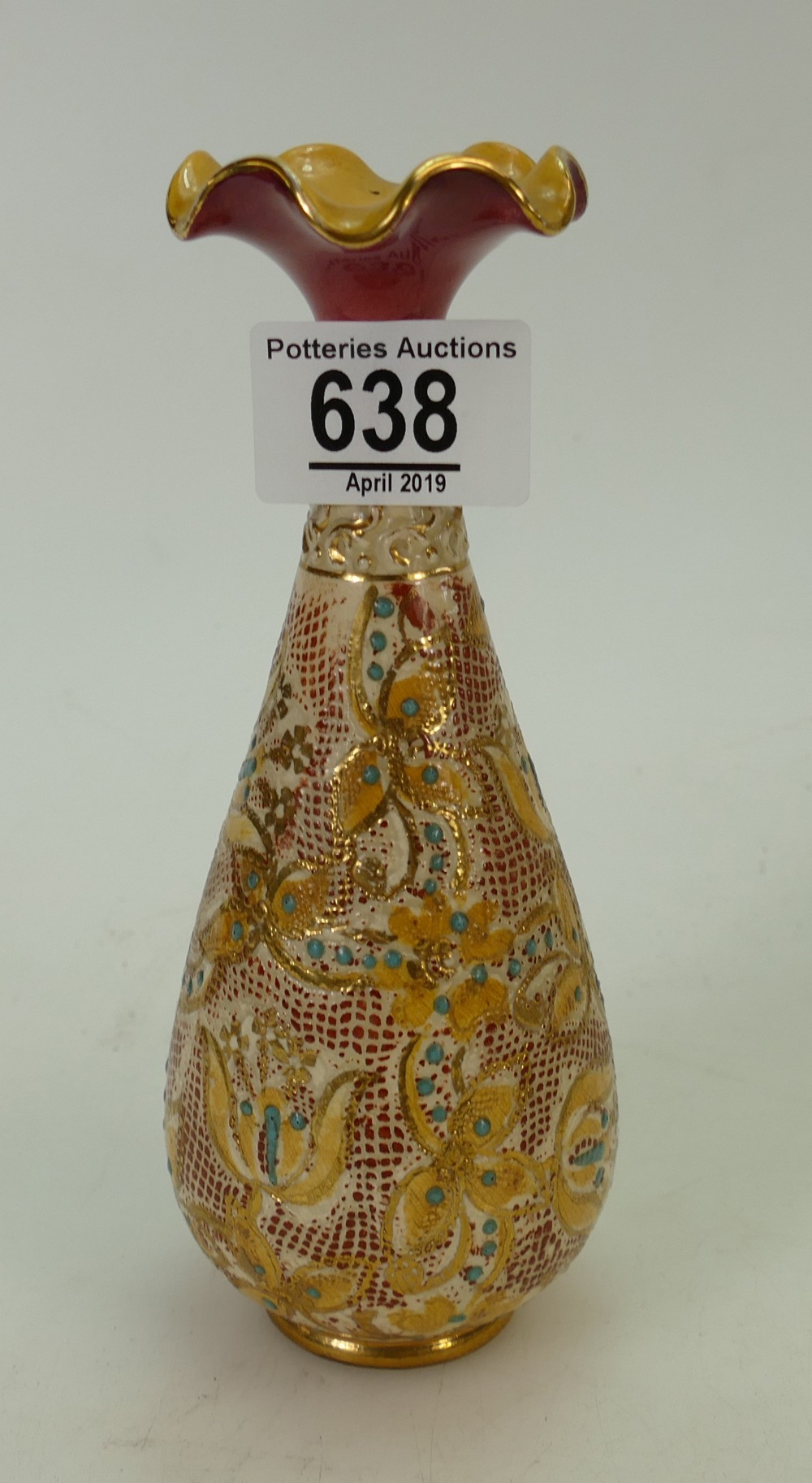 Small Doulton lambeth decorated vase, he