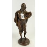 Bronze Signed Figure of a Bearded Man wi