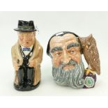 Royal Doulton Toby jugs: Winston Churchill, together with Merlin D6529.