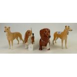 Four Beswick Dogs: Beswick Matt Greyhound 972, Matt Bassett Hound 2045,