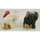 Two Royal Doulton Turkeys: White Turkey D6889 and a Bronzed Turkey D7149 both to commemorate the