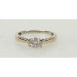 18ct gold diamond ring: White gold 18ct ring set single diamond, stated on shank as.50ct.