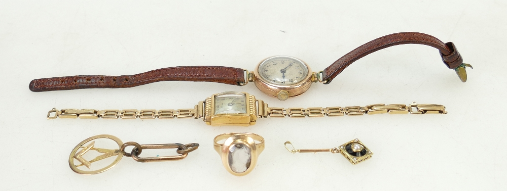 2 x gold watches: 9ct gold watch & 18ct watch with 9ct bracelet,