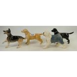 Four Beswick dogs: Beswick Old English Sheepdog 3058 Black Labrador 1548,
