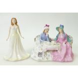 Royal Doulton figures: Afternoon Tea HN1747 together with June Pearl HN4975.