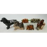 A collection of Beswick items to include: Beaver 2195, Racoon 2194, Three Puppies 917,