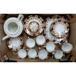 A collection of Sandon floral and gilt decorated tea ware: 37 pieces