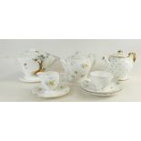 A collection of Shelley items: Shelley Eve patterned teapot and stand,