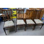 4 Art Nouveau high back dining chairs (4)