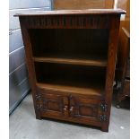 Bookcase / Cupboard: Unmarked but presumed Jaycee 20th Century oak priory bookcase cupboard