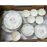 Minton Jasmine ware: A collection of Minton Jasmine pattern tea and dinner ware including a 20