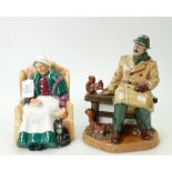 Royal Doulton figures: Lunchtime HN2485 & Forty Winks HN1974.