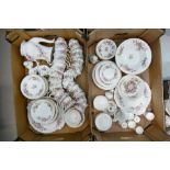 A collection of Royal Albert Moss Rose: Patterned dinner and tea ware to include tea set,