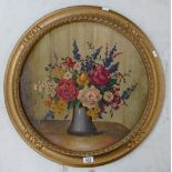 Early 20th Century framed circular still life study: diameter 62cm