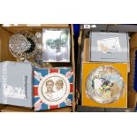 Tray lot: Items including Commemorative and collectable plates by Ironstone,