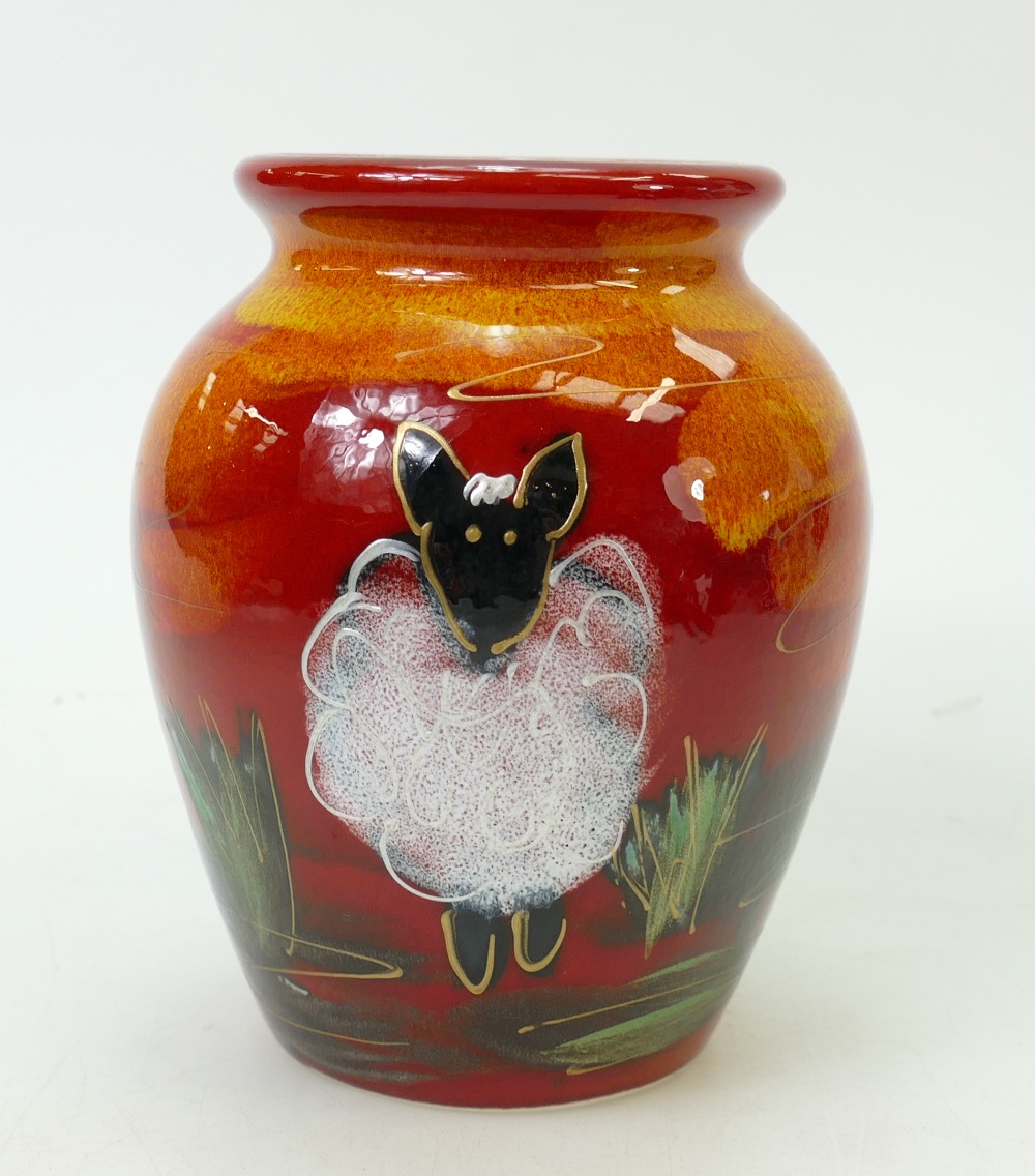 Anita Harris Vase: Vase with Sheep design.