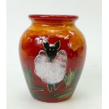 Anita Harris Vase: Vase with Sheep design.