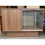 Modern Glass Fronted Shop Display Cabinet: dimensions: length 122cm, width,