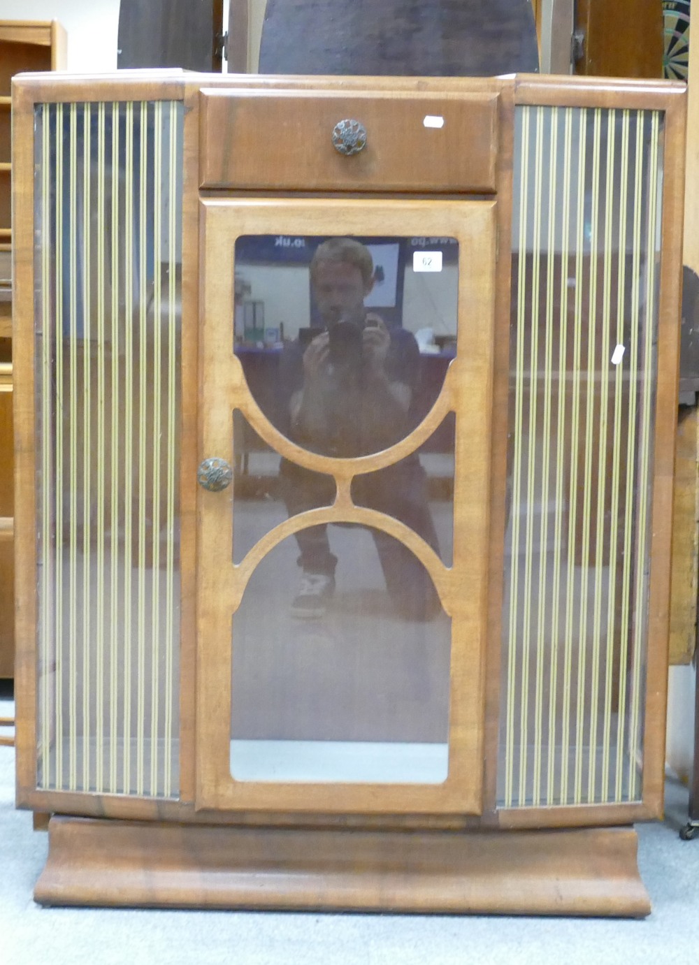 1930s Cabinet: Walnut Display Cabinet.