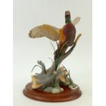 Franklin Mint The Ring Necked Pheasant: Figure by A J Redisill, height 34cm.