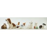 A Collection of Royal Doulton Animals: to include Character dog with a ball 1103,