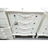 Dunelm White Finish Toulouse 4 drawer chest: ( ex display )