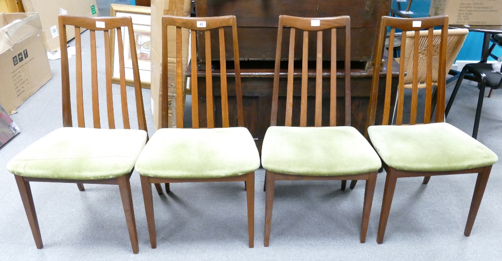 G Plan Furniture: 4 mid century G Plan dining chairs.