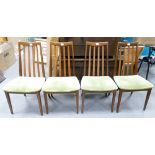 G Plan Furniture: 4 mid century G Plan dining chairs.