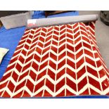 Fashion Floors branded polyester pile Red & Cream rug: size 120 x 170cm