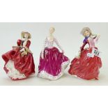 Royal Doulton Figurines Autumn Breezes HN1934: Top O the Hill HN1834 and Fiona HN2694 (3)
