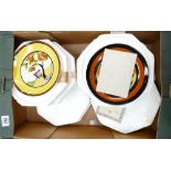 Clarice Cliff: Set of Six Wedgwood Clarice Cliff Appliqué Plates - Eden, Caravan, Avignon, Lugano,