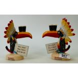 Royal Doulton Advertising figure Big Chief Toucan: Figure ref MCL3 x 2, limited edition.