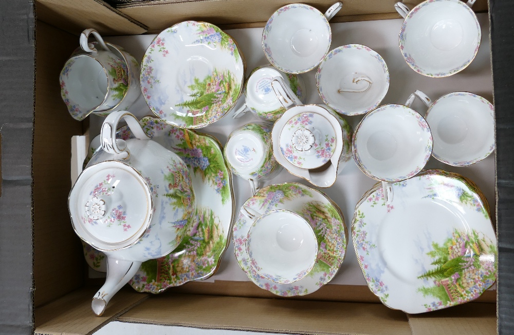 Royal Albert teaset in the Kentish Rockery design: comprising tea pot, water jug & cover, cups,